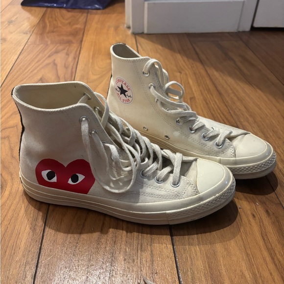 Converse Comme de Garçons High-Top Sneakers with Heart Design - Picture 2 of 5